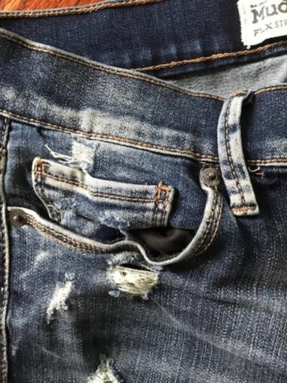 MUDD Juniors Size 7 Skinny Jeans Low Rise Distressed NWT - Picture 7 of 10